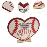Maxbell Baseball Wood Sign Unique Desktop Ornament for Living Room Fireplace Holiday