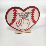Maxbell Baseball Wood Sign Unique Desktop Ornament for Living Room Fireplace Holiday