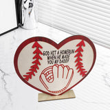 Maxbell Baseball Wood Sign Unique Desktop Ornament for Living Room Fireplace Holiday