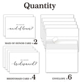 Maxbell Maid of Honor Cards Party Matron Honor Romantic Bridesmaid Proposal Cards 6 Cards