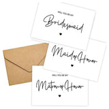 Maxbell Maid of Honor Cards Party Matron Honor Romantic Bridesmaid Proposal Cards 10 Cards