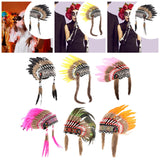 Maxbell Artificial Feather Headdress Photo Props for Cosplay Party Stage Performance Black