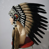Maxbell Artificial Feather Headdress Photo Props for Cosplay Party Stage Performance Black