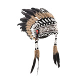 Maxbell Artificial Feather Headdress Photo Props for Cosplay Party Stage Performance Black