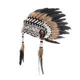Maxbell Artificial Feather Headdress Photo Props for Cosplay Party Stage Performance Black