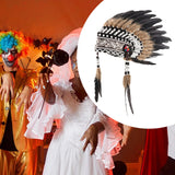 Maxbell Artificial Feather Headdress Photo Props for Cosplay Party Stage Performance Black