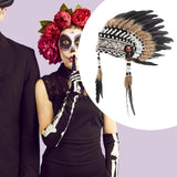 Maxbell Artificial Feather Headdress Photo Props for Cosplay Party Stage Performance Black