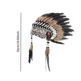 Maxbell Artificial Feather Headdress Photo Props for Cosplay Party Stage Performance Black