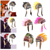 Maxbell Artificial Feather Headdress Photo Props for Cosplay Party Stage Performance Black