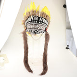 Maxbell Artificial Feather Headdress Photo Props for Cosplay Party Stage Performance Yellow