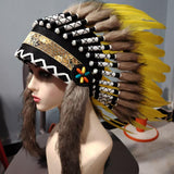 Maxbell Artificial Feather Headdress Photo Props for Cosplay Party Stage Performance Yellow