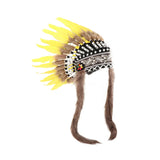 Maxbell Artificial Feather Headdress Photo Props for Cosplay Party Stage Performance Yellow