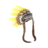 Maxbell Artificial Feather Headdress Photo Props for Cosplay Party Stage Performance Yellow