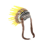 Maxbell Artificial Feather Headdress Photo Props for Cosplay Party Stage Performance Yellow