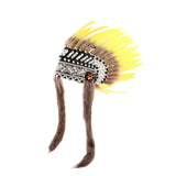 Maxbell Artificial Feather Headdress Photo Props for Cosplay Party Stage Performance Yellow