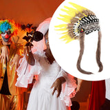 Maxbell Artificial Feather Headdress Photo Props for Cosplay Party Stage Performance Yellow