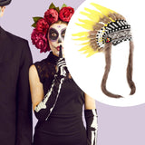 Maxbell Artificial Feather Headdress Photo Props for Cosplay Party Stage Performance Yellow