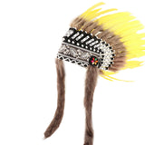 Maxbell Artificial Feather Headdress Photo Props for Cosplay Party Stage Performance Yellow