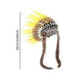 Maxbell Artificial Feather Headdress Photo Props for Cosplay Party Stage Performance Yellow