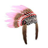 Maxbell Artificial Feather Headdress Photo Props for Cosplay Party Stage Performance Pink