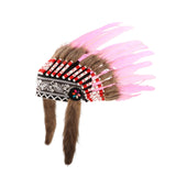 Maxbell Artificial Feather Headdress Photo Props for Cosplay Party Stage Performance Pink
