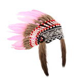 Maxbell Artificial Feather Headdress Photo Props for Cosplay Party Stage Performance Pink