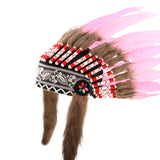 Maxbell Artificial Feather Headdress Photo Props for Cosplay Party Stage Performance Pink