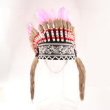 Maxbell Artificial Feather Headdress Photo Props for Cosplay Party Stage Performance Pink