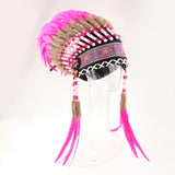 Maxbell Artificial Feather Headdress Photo Props for Cosplay Party Stage Performance Red