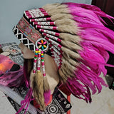 Maxbell Artificial Feather Headdress Photo Props for Cosplay Party Stage Performance Red