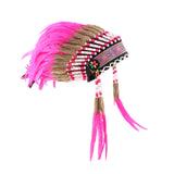 Maxbell Artificial Feather Headdress Photo Props for Cosplay Party Stage Performance Red