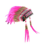 Maxbell Artificial Feather Headdress Photo Props for Cosplay Party Stage Performance Red