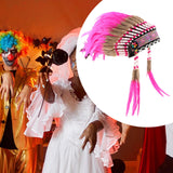 Maxbell Artificial Feather Headdress Photo Props for Cosplay Party Stage Performance Red