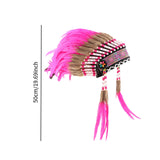 Maxbell Artificial Feather Headdress Photo Props for Cosplay Party Stage Performance Red
