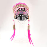 Maxbell Artificial Feather Headdress Photo Props for Cosplay Party Stage Performance Red