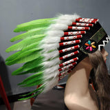 Maxbell Artificial Feather Headdress Photo Props for Cosplay Party Stage Performance Green