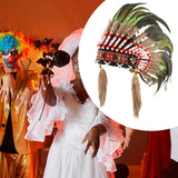 Maxbell Artificial Feather Headdress Photo Props for Cosplay Party Stage Performance Green