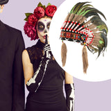 Maxbell Artificial Feather Headdress Photo Props for Cosplay Party Stage Performance Green