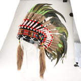 Maxbell Artificial Feather Headdress Photo Props for Cosplay Party Stage Performance Green