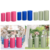 Maxbell 3Pcs Cylinder Pedestal Covers Decor Elastic Anniversary Pedestal Stand Cover Rose