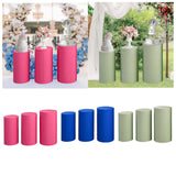 Maxbell 3Pcs Cylinder Pedestal Covers Decor Elastic Anniversary Pedestal Stand Cover Rose