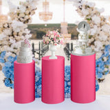 Maxbell 3Pcs Cylinder Pedestal Covers Decor Elastic Anniversary Pedestal Stand Cover Rose