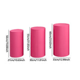 Maxbell 3Pcs Cylinder Pedestal Covers Decor Elastic Anniversary Pedestal Stand Cover Rose