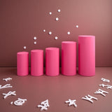 Maxbell 3Pcs Cylinder Pedestal Covers Decor Elastic Anniversary Pedestal Stand Cover Rose