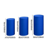 Maxbell 3Pcs Cylinder Pedestal Covers Decor Elastic Anniversary Pedestal Stand Cover Blue