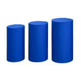 Maxbell 3Pcs Cylinder Pedestal Covers Decor Elastic Anniversary Pedestal Stand Cover Blue