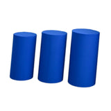 Maxbell 3Pcs Cylinder Pedestal Covers Decor Elastic Anniversary Pedestal Stand Cover Blue