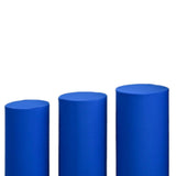 Maxbell 3Pcs Cylinder Pedestal Covers Decor Elastic Anniversary Pedestal Stand Cover Blue