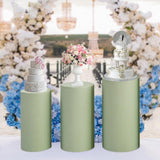 Maxbell 3Pcs Cylinder Pedestal Covers Decor Elastic Anniversary Pedestal Stand Cover Green