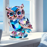 Maxbell Owl Ornament Animal Gift Acrylic Modern Accents for Cabinet Office Bookshelf